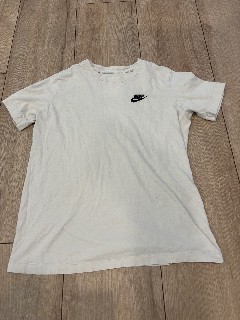 Nike White Short Sleeve Crew T-Shirt with Black Swoosh